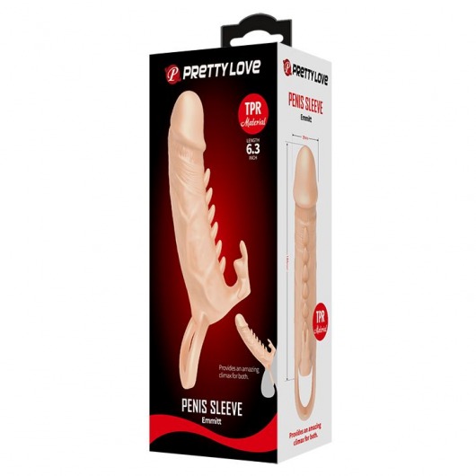 Телесная удлиняющая насадка Penis Sleeve Emmitt - 17 см. - Baile - в Абакане купить с доставкой