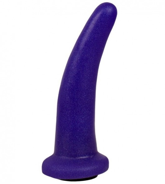 Фиолетовая гладкая изогнутая насадка-плаг - 13,3 см. - LOVETOY (А-Полимер) - купить с доставкой в Абакане
