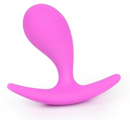 Розовая анальная втулка с ограничителем - 5,5 см. - Bior toys