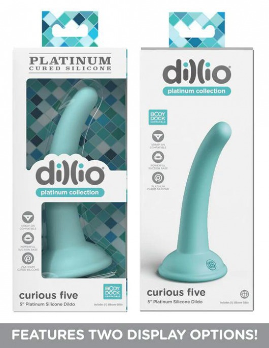Аквамариновая насадка для страпона Curious Five на присоске - 14,6 см. - Pipedream - купить с доставкой в Абакане