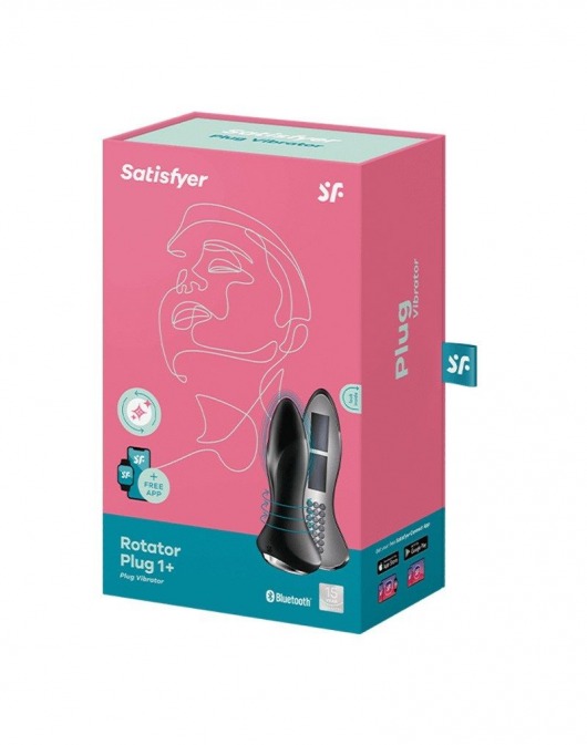 Черная вибропробка с ротацией бусин Rotator Plug 1+ - 12,8 см. - Satisfyer