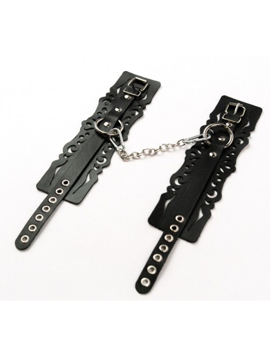 Узорчатые кожаные оковы с регулируемыми ремешками - Crazy Handmade - купить с доставкой в Абакане