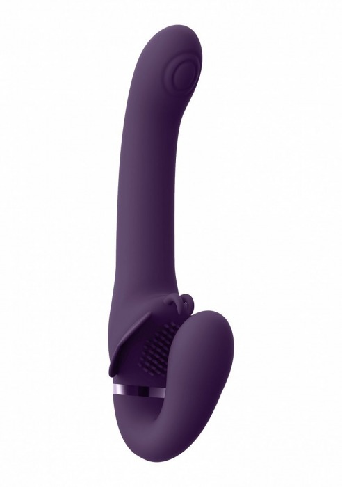 Фиолетовый женский безремневой вибрострапон Satu - 23 см. - Shots Media BV - купить с доставкой в Абакане