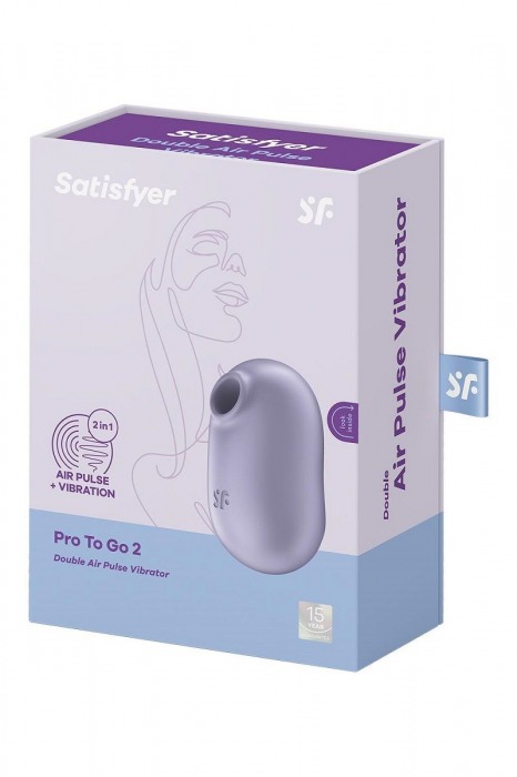 Сиреневый вакуумный вибростимулятор клитора Satisfyer Pro To Go 2 - Satisfyer