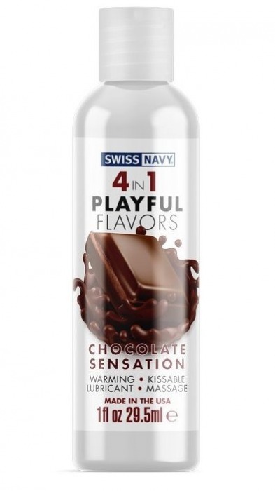 Массажный гель 4-в-1 Chocolate Sensation с ароматом шоколада - 29,5 мл. - Swiss navy - купить с доставкой в Абакане