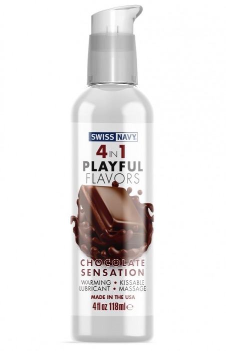 Массажный гель 4-в-1 Chocolate Sensation с ароматом шоколада - 118 мл. - Swiss navy - купить с доставкой в Абакане
