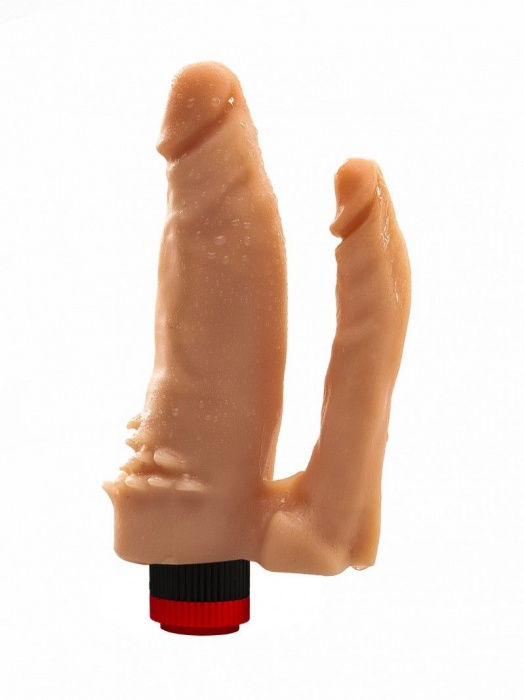 Телесный анально-вагинальный вибромассажер с ионами серебра №11 - 15,5 см. - Джага-Джага