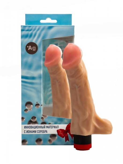 Телесный вибромассажер №26 с ионами серебра - 19,5 см. - Джага-Джага