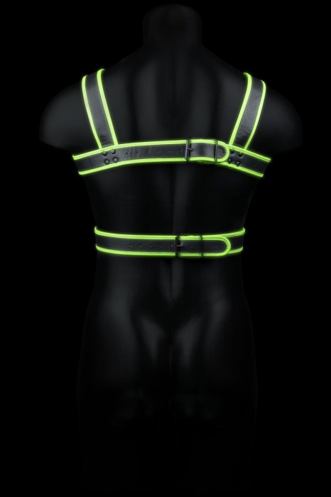 Стильная портупея Body Harness с неоновым эффектом - размер L-XL - Shots Media BV - купить с доставкой в Абакане