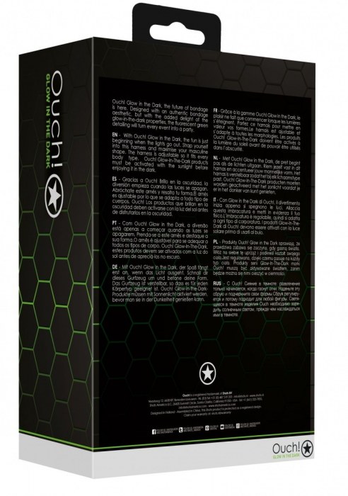 Стильная портупея Body Harness с неоновым эффектом - размер L-XL - Shots Media BV - купить с доставкой в Абакане