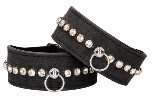 Черные поножи Diamond Studded Ankle Cuffs - Shots Media BV - купить с доставкой в Абакане