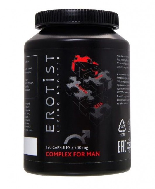 Капсулы для улучшения эректильной функции Erotist COMPLEX FOR MAN - 120 капсул (500 мг.) - Erotist Libido Booster - купить с доставкой в Абакане