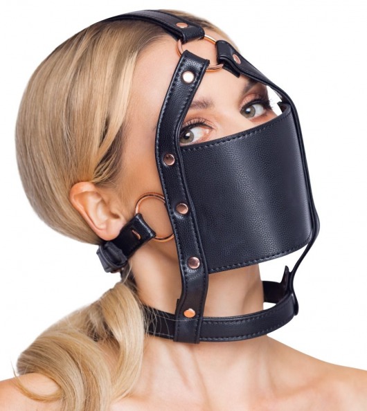 Черный намордник с кляпом-шаром Head Harness With A Gag - Orion - купить с доставкой в Абакане