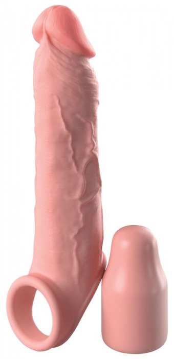 Телесная насадка-удлинитель 2 Inch Silicone X-tension with Strap - 20,3 см. - Pipedream - в Абакане купить с доставкой