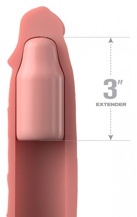 Телесная насадка-удлинитель 3 Inch Silicone Mega X-tension - 22,9 см. - Pipedream - в Абакане купить с доставкой