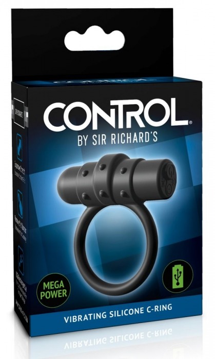Черное перезаряжаемое эрекционное кольцо Vibrating Silicone C-Ring - Pipedream - в Абакане купить с доставкой