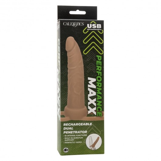 Телесная перезаряжаемая вибронасадка для двойного проникновения Rechargeable Dual Penetrator - California Exotic Novelties - купить с доставкой в Абакане