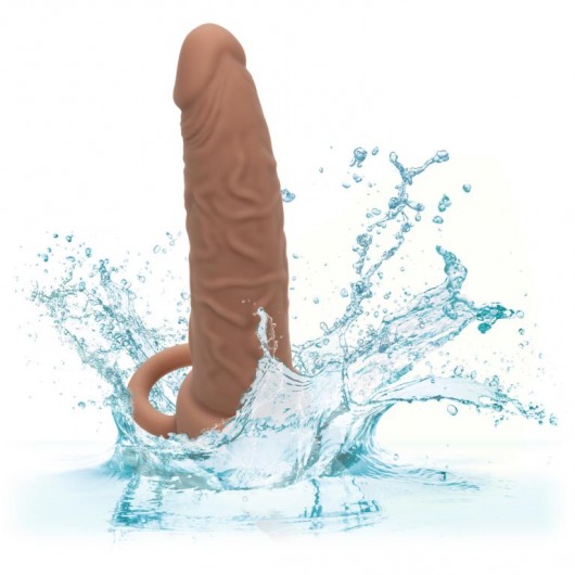 Коричневая перезаряжаемая вибронасадка для двойного проникновения Rechargeable Dual Penetrator - California Exotic Novelties - купить с доставкой в Абакане