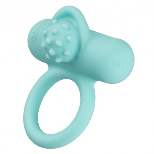 Аквамариновое эрекционное виброкольцо Silicone Rechargeable Nubby Lover’s Delight - California Exotic Novelties - в Абакане купить с доставкой