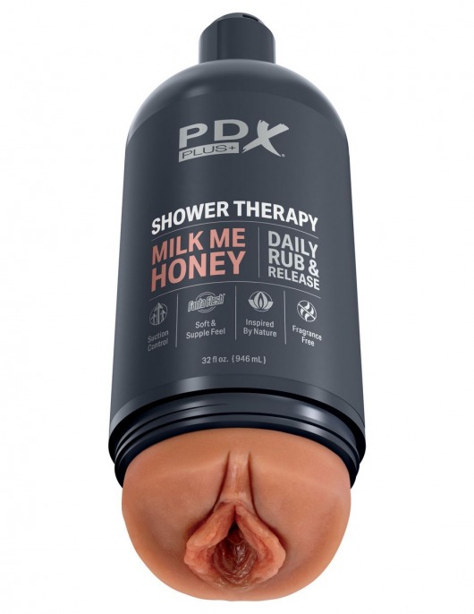 Мастурбатор-вагина цвета карамели Shower Therapy Milk Me Honey - Pipedream - в Абакане купить с доставкой