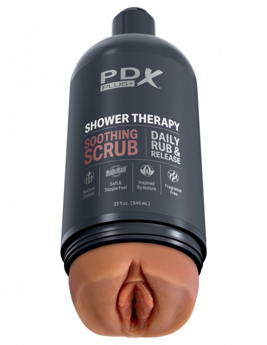 Мастурбатор-вагина цвета карамели Shower Therapy Soothing Scrub - Pipedream - в Абакане купить с доставкой