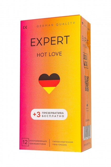 Презервативы EXPERT Hot Love с разогревающим эффектом - 12 шт.(+3 в подарок) - Expert - купить с доставкой в Абакане