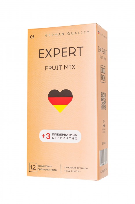 Ароматизированные презервативы EXPERT Fruit Mix - 12 шт.(+3 в подарок) - Expert - купить с доставкой в Абакане