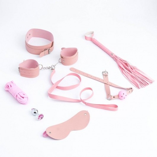Эротический БДСМ-набор из 8 предметов в нежно-розовом цвете - Сима-Ленд - купить с доставкой в Абакане