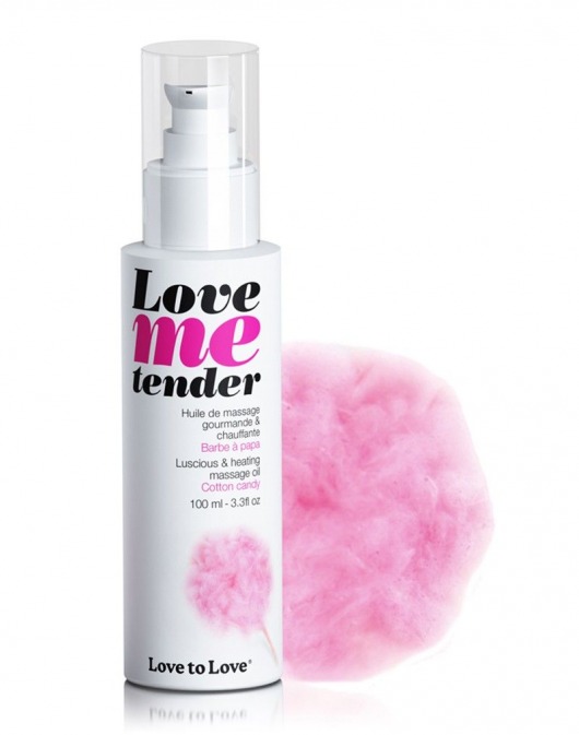 Съедобное согревающее массажное масло Love Me Tender Cotton Candy с ароматом сладкой ваты - 100 мл. - Love to Love - купить с доставкой в Абакане