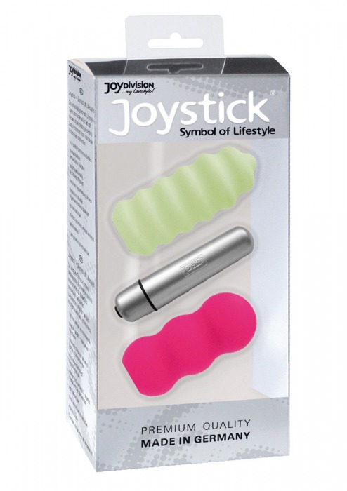 Мощная вибропуля Gyro с двумя сменными насадками - розовой и зелёной - Joy Division