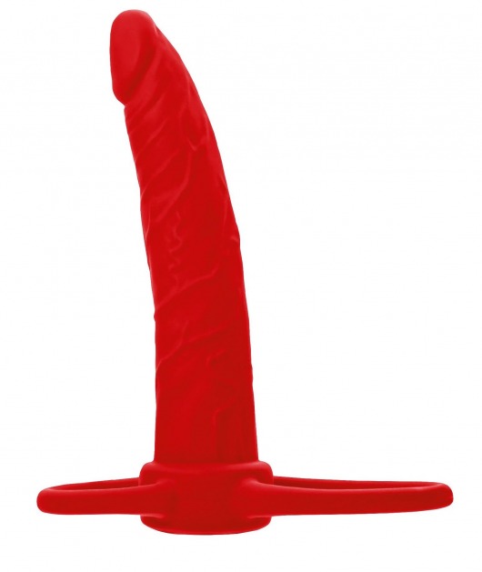 Красная насадка на пенис для двойного проникновения Black Red - 16,5 см. - ToyFa - купить с доставкой в Абакане