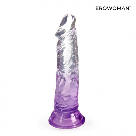 Фиолетовый гибкий фаллоимитатор - 18,5 см. - Erowoman-Eroman
