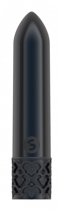 Темно-серая гладкая вибропуля Glitz - 8,8 см. - Shots Media BV
