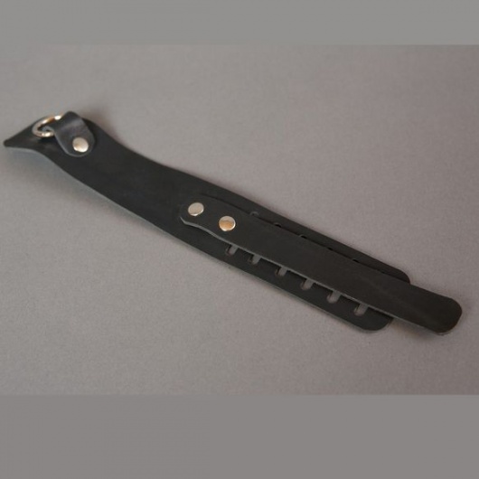 Кожаная сбруя на фаллос чёрного цвета - Подиум - купить с доставкой в Абакане