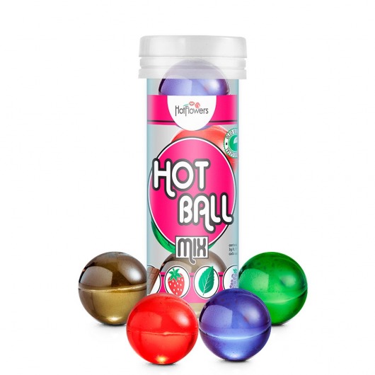 Ароматизированный лубрикант Hot Ball Mix на масляной основе (4 шарика по 3 гр.) - HotFlowers - купить с доставкой в Абакане