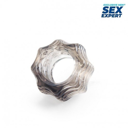 Дымчатое фигурное эрекционное кольцо - Sex Expert - в Абакане купить с доставкой