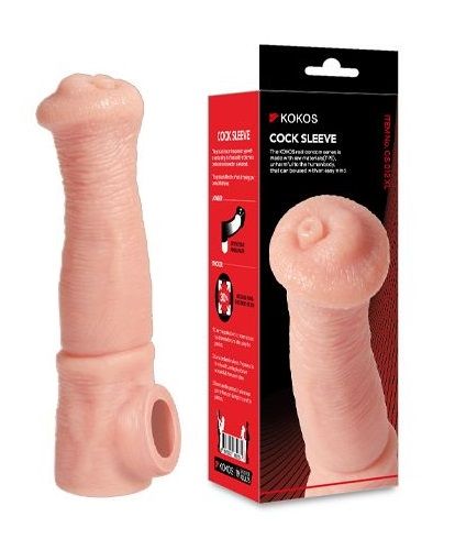 Телесная фантазийная насадка на член Cock Sleeve Size L - KOKOS - в Абакане купить с доставкой