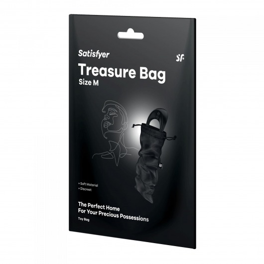 Черный мешочек для хранения игрушек Treasure Bag M - Satisfyer - купить с доставкой в Абакане