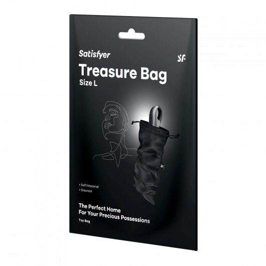 Черный мешочек для хранения игрушек Treasure Bag L - Satisfyer - купить с доставкой в Абакане