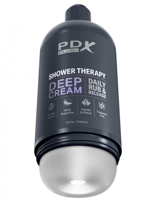 Мастурбатор в бутылке Shower Therapy Deep Cream - Pipedream - в Абакане купить с доставкой