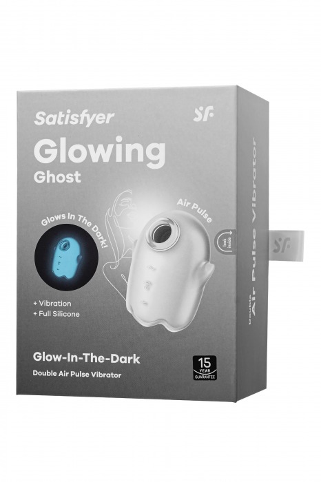 Белый люминесцентный вакуум-волновой стимулятор клитора Glowing Ghost - Satisfyer