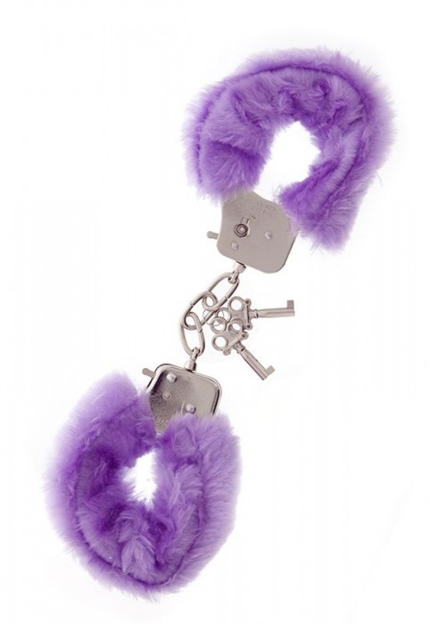 Фиолетовые меховые наручники METAL HANDCUFF WITH PLUSH LAVENDER - Dream Toys - купить с доставкой в Абакане