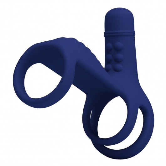Синяя вибронасадка на пенис Vibrating Penis Sling - Baile - в Абакане купить с доставкой