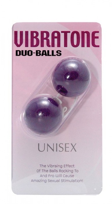 Фиолетовые вагинальные шарики VIBRATONE DUO BALLS PURPLE BLISTERCARD - Seven Creations