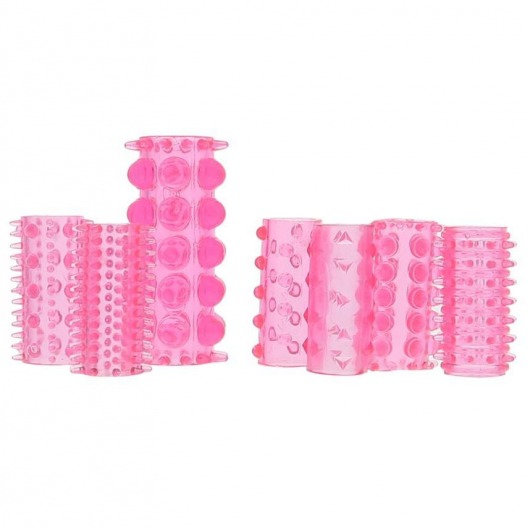 Набор из 7 розовых насадок на пенис ONE-A-DAY PENIS SLEEVES PINK - Seven Creations - в Абакане купить с доставкой