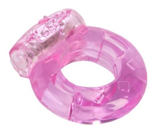 Толстое розовое эрекционное кольцо с вибратором - Toyfa Basic - в Абакане купить с доставкой