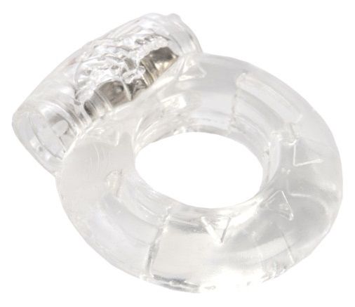 Толстое прозрачное эрекционное кольцо с вибратором - Toyfa Basic - в Абакане купить с доставкой