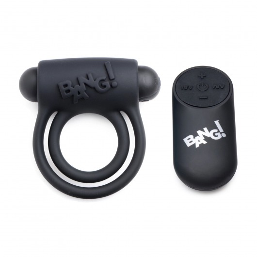 Черное эрекционное виброкольцо 28X Remote Control Vibrating Cock Ring   Bullet - XR Brands - в Абакане купить с доставкой