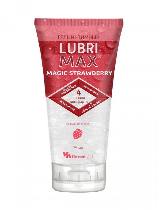 Интимный гель-смазка на водной основе Lubrimax Magic Strawberry - 75 мл. - ИнтелБИО - купить с доставкой в Абакане