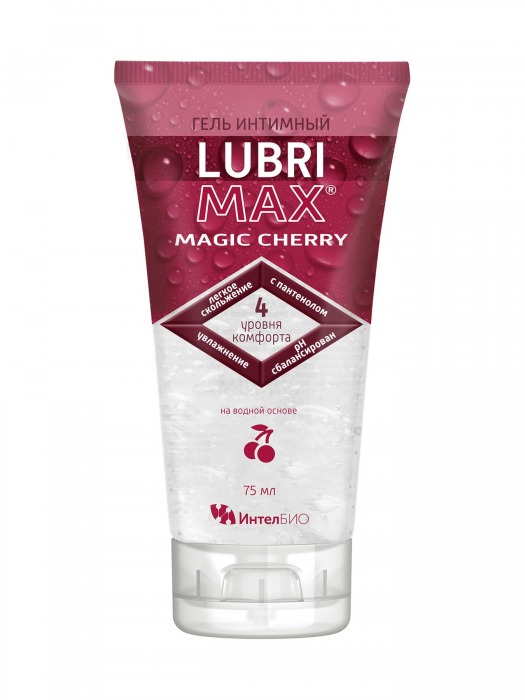 Интимный гель-смазка на водной основе Lubrimax Magic Cherry - 75 мл. - ИнтелБИО - купить с доставкой в Абакане